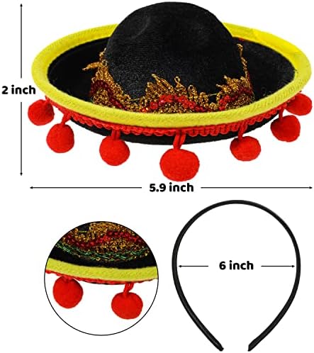 Превръзка на главата JOYIN Cinco De Mayo Сомбреро, 6 Опаковки за Карнавали, Диа Де Muertos-Превръзка на главата Cinco De Mayo Сомбреро, 6 опаковки за Карнавали, Диа Де Muertos -