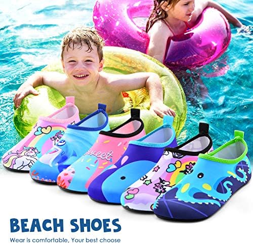 Sunnywoo/Водна обувки за деца, Момичета И Момчета, Водна Обувки за плуване за деца, Бързосъхнеща Нескользящая Водна Кожа, Спортни Обувки за Боси, Водоноски за Плажни спортове на открито