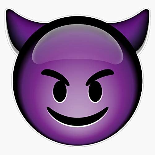 Универсален Сладко Усмихнат Лилаво Дяволът Emoji Стикер Стикер на Бронята 5 инча
