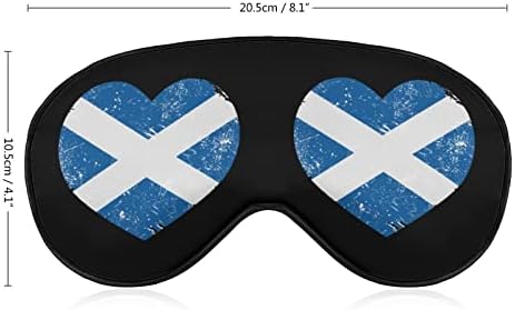 Шотландският Маска за Очи с Принтом Хартата формата на Сърце в Ретро Стил, Светозащитная Маска За Сън с Регулируема Каишка за Пътуване, Замяна на Работата по Време на Сън