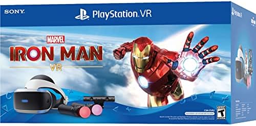 Sony Playstation VR - Комплект за доставка Marvel's Iron Man Gmaing: Слушалки Playstation VR, помещение, 2 контролера за движение, Move, цифров код Marvel's Iron Man VR, съвместим с PS4 PS5
