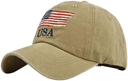 Реколта Бейзболна Шапка с Флага на САЩ за Мъже И Жени, нисък профил Модни Памучен бейзболна шапка С Бродерия за Риболов, Разходки
