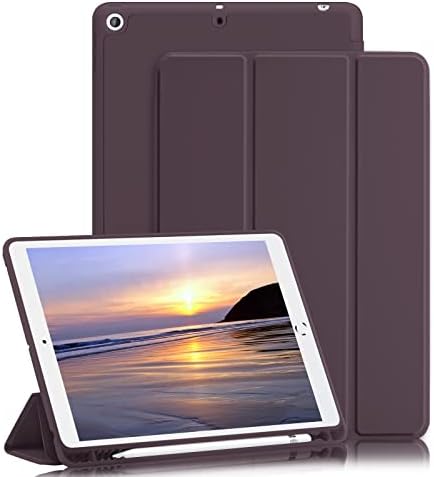 Калъф GHINL за iPad 9th / 8th / 7th поколение (2021/2020/2019) 10,2-инчов калъф за iPad с държач за моливи [Режим на заспиване / събуждане], тънка Мека делото от TPU, интелигентна магнитна поставка, Защитни капаци (тъмна