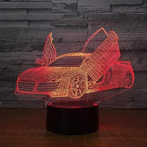 Мулти Избор Стръмен Спортен Автомобил Auto 3D лека нощ Новост 7 Цвята Променящата Led Настолна Лампа 3D Илюзия Лампи за Момчета, Подаръци