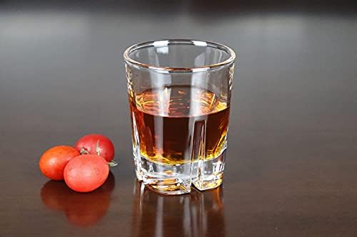 Комплект чаши за вино BothEarn Whiskey Rocks от 2 Прозрачни чаши за пиене с дебел твърдо дъно - Подходящи за бърбън Jack Daniels Tennessee и лепенката, 6,5 унции (185 мл)