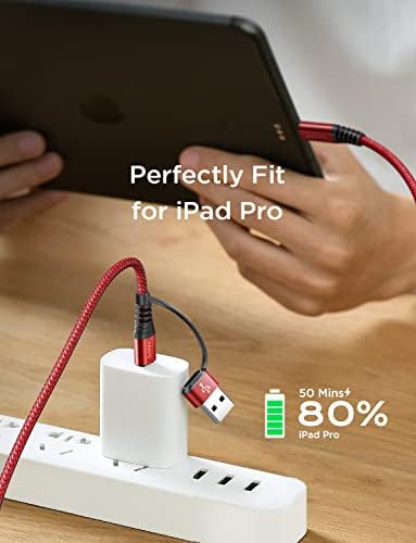 Зарядно устройство AINOPE Type C Бързо Зареждане 3.1 A 10 ФУТА Кабел за Зарядно устройство iPad Pro Здрав Найлонов Сплетен Кабел за Зарядно устройство C, за Бързо Зареждане на iPad Pro/AIR/Mini 6 MacBook Samsung Galaxy