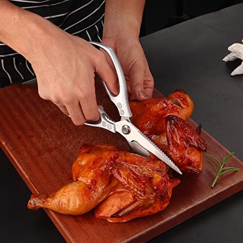 GAIFONGRE тежки ножици кухня, 2 опаковки, остър нож от неръждаема стомана, могат да се мият в съдомиялна машина, ножици за месо, Кухненски ножица за пиле, Риба, месо, Цвят Ч