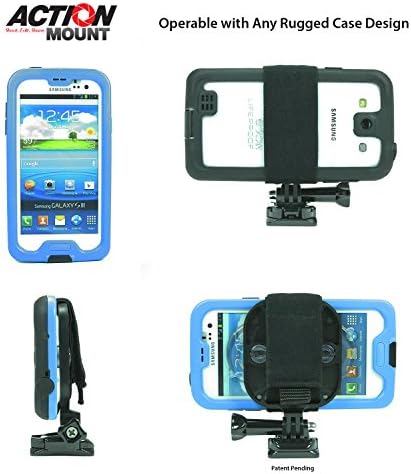 Адаптер за прикрепване на бара за смартфон Action Mount за смартфон, който е съвместим с всеки смартфон или който се използва с популярни спортни камери.