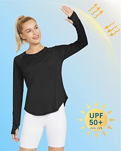 G4Free Дамски Ризи UPF 50 + UV С Дълъг Ръкав За тренировки, Солнцезащитная Риза, Уличен Фитнес Зала, Върхове За Разходки, Бързосъхнеща Лека