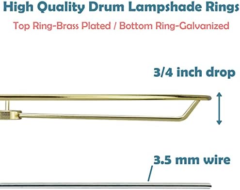 Aspen Creative Brass 20105-11, Здрава метална Лампа за барабан със собствените си ръце, Паяк в американски стил, Свързването с Ламповой Арфой, Поцинкована отгоре / Отдолу на Пръстен с диаметър от 15 инча