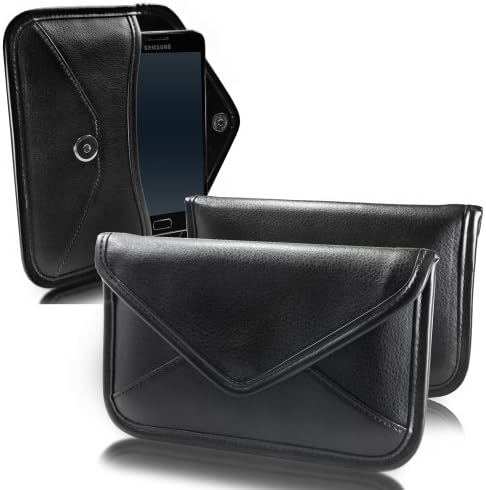 Калъф BoxWave, който е Съвместим с ZTE Blade 10 (калъф от BoxWave) - Луксозни Кожена чанта-месинджър, дизайн своята практика-плик от изкуствена кожа за ZTE Blade 10 - катранен