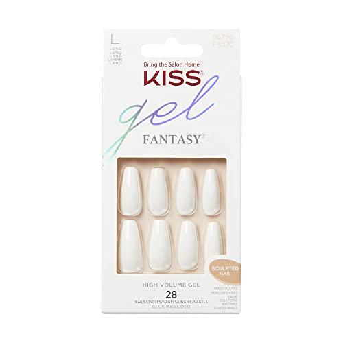 Маникюр, определени KISS Gel Fantasy Collection Изваяни режийни ноктите, True Color, пила за нокти, за нокти, лепило за нокти и 28 Наклеиваемыми ноктите