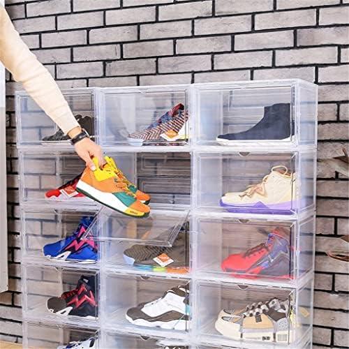 NICEDAYFY Прозрачна Пластмасова Кутия за Обувки с Магнитна Закопчалка, Штабелируемый Калъф За Съхранение, Органайзер за Обувки, Колекция, Дисплей за Мъже И Жени (Цвят: A)