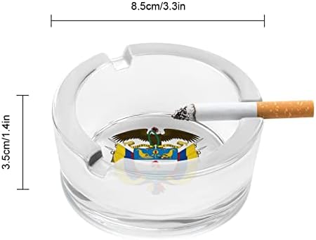 Колумбийската Национална Емблема Стъклен Пепелник Кръг Титуляр за Пепел Калъф Пепелник за Домашен интериор Маса в Хотела