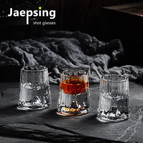 Чашки Jaepsing, Комплект от 6 питиета на тежка основа на тегло 0,5 грама / Прозрачни чашки / Чаши за вино / Чаши за шери / Сладки чашки / Са идеални за спиртни напитки