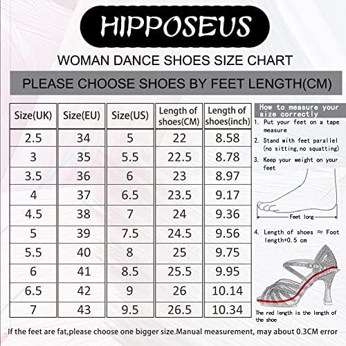 Дамски обувки за латино танци HIPPOSEUS със затворени пръсти дантела, Обувки за практикуване на Бални танци, Салса, Танго, Обувки за занимания с танци на Ниски токчета, модел L318