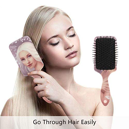 Четка за коса на въздушна възглавница Vipsk, Пластмасов Цветна Очарователна Жена, Подходящ за добър масаж и Антистатични разнищване на Косата, подходящ за суха и мокра коса, гъста, къдрава или на преките
