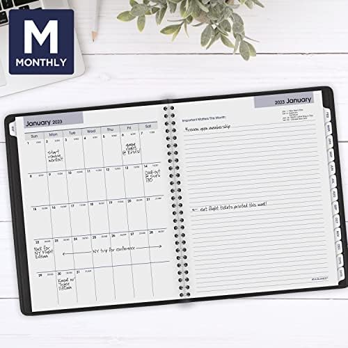 КРАТКО попълване на седмичния и месечния scheduler 2023 за линейни проектанти G545, DayMinder, 7 x 8-3 / 4, като Средният размер на Месечните разделите, изпълнителен (G54550)