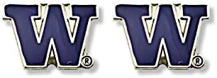 Подаръчен комплект от Огърлица, wsop гривна и Обеци от Неръждаема Стомана с логото на aminco NCAA Washington Huskies