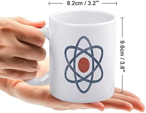 Чаша с Принтом Atom Science, Кафе в Чаша, Керамична Чаша за Чай, Забавен Подарък за Офис, Дом, Жени, Мъже, 11 Грама