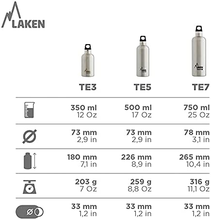 Laken Thermo Futura Бутилка за Вода с вакуумна изолация От Неръждаема Стомана С Тесен Провлак 12-25 грама