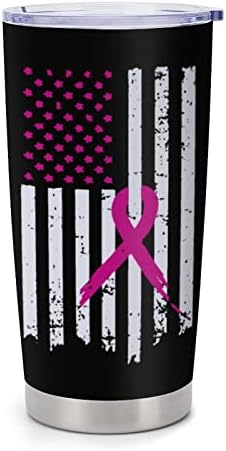 Nudquio Розовата Лента Флаг на Информираността за Рака На Гърдата Пластмасови Автомобили Чаша Множество Чаша за Вода, за Кола Home Offce