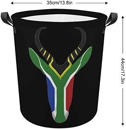 Южна африка Флаг Sprinbok Кошница за Дрехи, Кошница За Дрехи, Кошница за Дрехи, Чанта За Съхранение, Сгъваема, Висока, с Дръжки