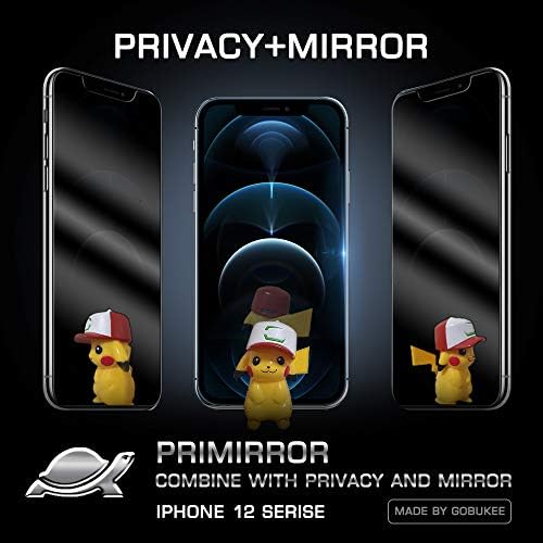 Защитно фолио GOBUKEE за iPhone 12/12 Pro [PRIMIRROR] от закалено стъкло, защита от шпионаж, защита от надраскване, без мехурчета за iPhone 12 /12Pro 5G, защита на поверителност + огледало + твърдост 9H