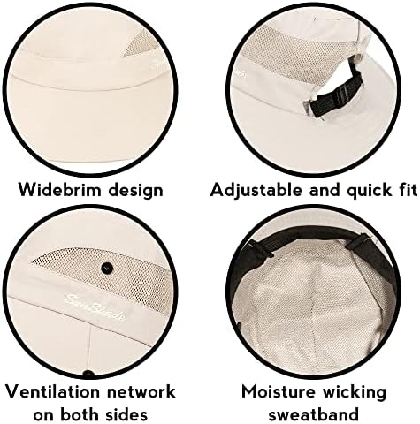 Дамски Градинска Солнцезащитная Шапка Дишаща Упаковываемая Boonie С Широка Периферия, Шапка-Кофа За Риболов, Пешеходен Туризъм, Отвор За Cauda Equina