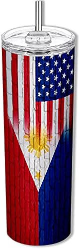 ExpressItBest 20-унционный чаша Skinny с Флага на Филипините Filipino,Pinoy - Bricks & USA