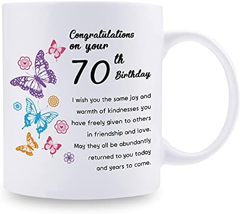 Подаръци за 70-ия рожден ден на жените - 1953 рожден Ден Подаръци за жени, Подаръци за 70 години На рожден Ден на Кафеена чаша за мама, съпруга, Приятел, сестра, Нея, колеги, Колега - 11 грама
