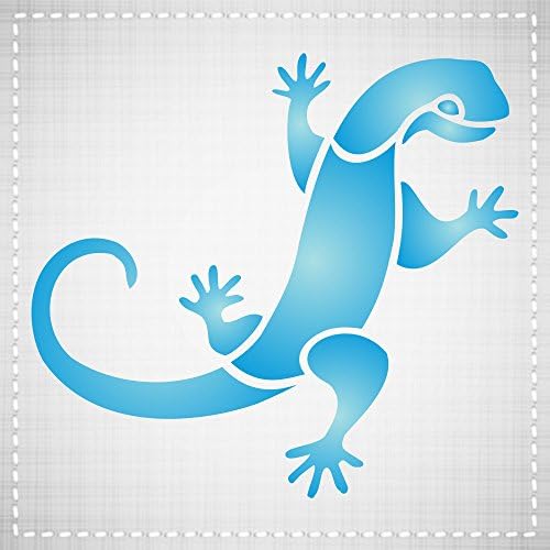 Шаблон с ящерицей, 3,25 x 3 инча - Шаблони Gekko Reptile Art Decor за colorization картички