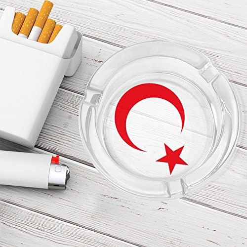 Герб Турция Кръгли Стъклени Пепелници Титуляр за Портсигара Прекрасен Пепелник За Пушачи