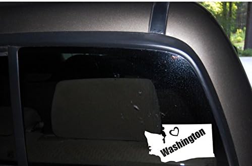 Washington Love Heart State Автомобил, Камион, Кола Прозорец Vinyl Броня Стикер Стикер (От 6.6 X 3,6)