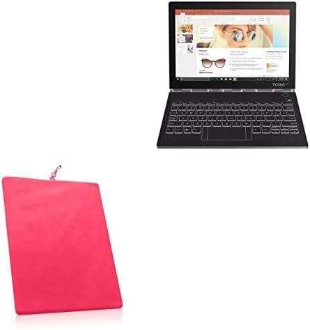 Калъф BoxWave, който е съвместим с Lenovo Yoga Book C930 (Case by BoxWave) - Velvet калъф, калъф от мека велюровой плат с завязками за Lenovo Yoga Book C930 - Cosmo Pink