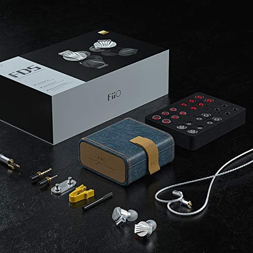 Слушалки FiiO FD5 Слушалки с висока резолюция 1DD, Слушалки с кабелен бас, Тежки, със сменен приставка адаптер 2,5 mm /3.5 mm / 4,4 мм за смартфон / PC/ лаптоп /таблет DLC с бериллиевым покритие