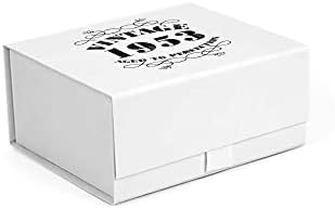 Подаръчни кутии с капаци - Магнитна Подарък кутия - Бяла Подарък кутия за подаръци на 70-та годишнина в 5 размера - Реколта - Малка