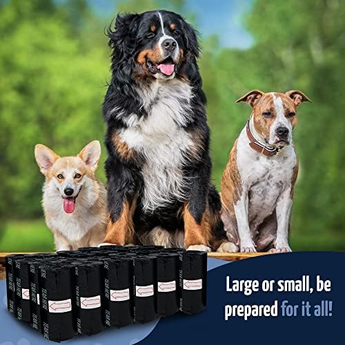 Рели. Торбички за кучешки какашек с държач (360 торби - 24 преобръщане) / Опаковка със скоба за каишка | 9x13 Големи торбички за кучешки какашек | Чанта за кучешки какашек |
