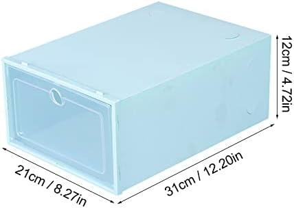 Штабелируемая Прозрачна Кутия за съхранение на Обувки Пластмасов Органайзер Сгъваем Комплект Кутии за съхранение на домашен текстил За обувки (A, Един размер)
