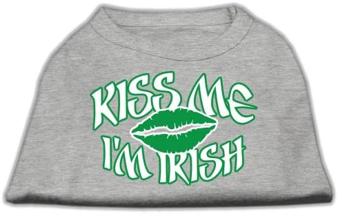 Mirage Стоки за домашни любимци, Облекло За Кутрета Облекло Oufit Костюм Kiss Me, I ' m Irish Риза с Трафаретным принтом Сив XXL (18)