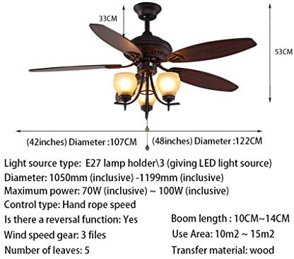 ZCX Вентилатор с Дистанционно Управление, Лампа, Вентилатор на Тавана Лампа Китайски Вентилатор Лампа на Европейската Антични Полилей с Вентилатор от Листата на Дъ?