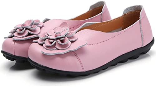 Дамски Черни Обувки на равна подметка, Модни Дамски Дишаща Лека Обувки дантела, Ежедневни обувки на равна подметка (Розово, 9)