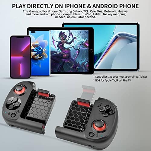 Мобилен гейминг контролер arVin за iPhone и iOS и Android Игри геймпад - Магнитно склад - Джобен размер - Преносим - Безжична връзка - Пряко възпроизвеждане