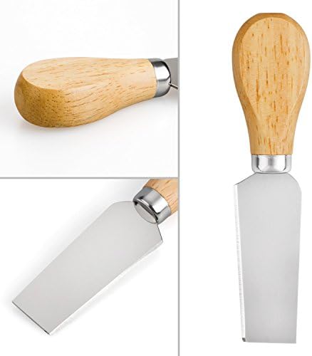 Комплект ножове за сирене - Нож за сирене, за Разпръскване на сирене, Вилица сирене, Нож за нарязване на сирена, масло, Нож – 6 бр. Кухненски Ножове за сирене от премиум-клас от неръждаема стомана с дървена дръжка -