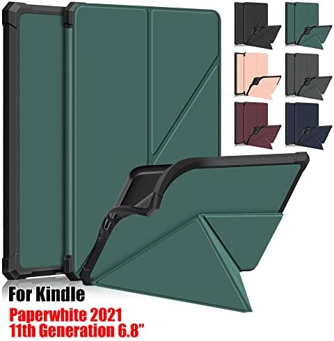 Калъф Kindle Paperwhite 2021, Калъф Kindle Paperwhite (6,8 инча, 11-то поколение, издаден през 2021 г.), Калъф-поставка за оригами от изкуствена кожа премиум-клас с функция за автоматично пр?