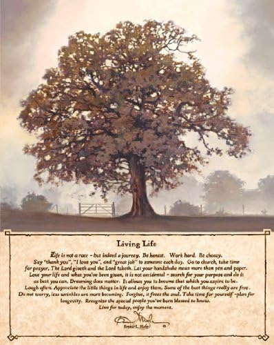 Картината амбулантен търговец, Живеещ на живота Бони Мор, Вдъхновяващи Думи, Плакат с изображение на дърво 12X16
