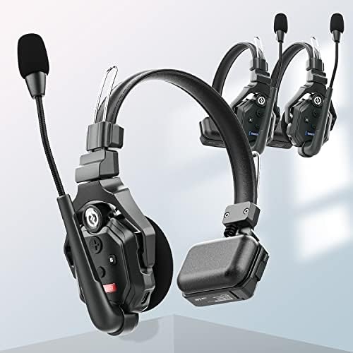 Hollyland Solidcom C1 Полнодуплексная Безжични Слушалки за 3 Потребители, Система за Вътрешна Връзка, на 1100-подножието Однонаушная Слушалки, Микрофон за Слушалки с 6 Батерии и Сменяеми Амбушюрами