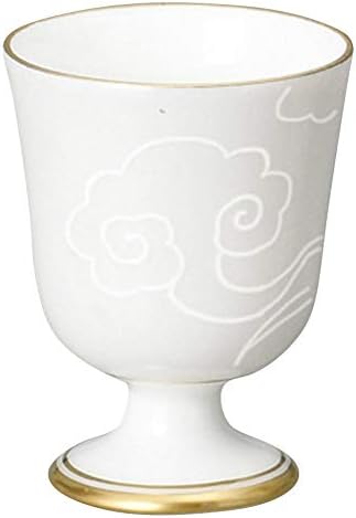 Бяла порцеланова чаша Zuunma Top Cup (малка), 2,4 x 3,1 инча (6 x 7,8 см), 3,0 течни унции (87 cc), 3,1 грама (83 г.), Определени за саке, Ресторант, Изакая, Японското саке, Рекан, Хотел, Търгов