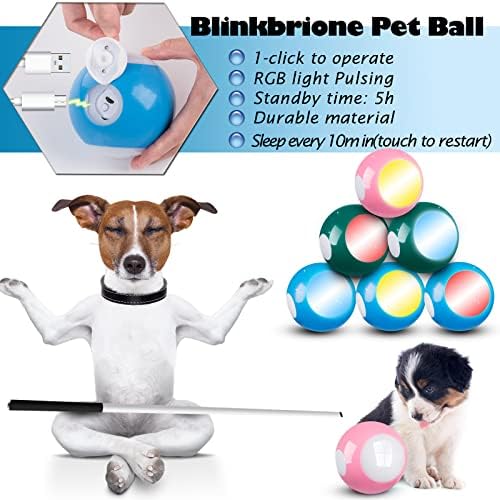 Играчки с топка за домашни любимци, за кучета / котки, Активен Гъвкави Акумулаторна топка за занимания, Интерактивен Светлинен Зъл Топката с RGB подсветка, Интелигентен подарък-Компаньон за домашни любимци, да се забавляват