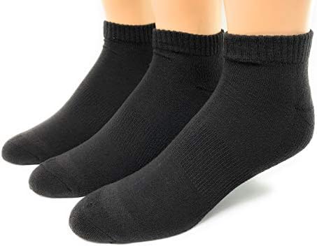 Мъжки чорапи Converse с половин възглавница, и една четвърт, на 3 опаковки, предназначени за обувки Chucks, Размер 6-12 (черен)
